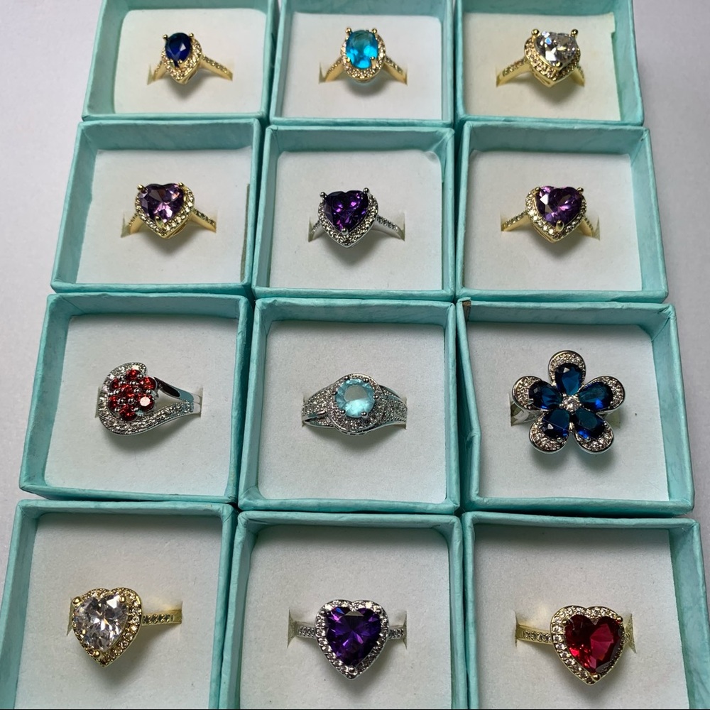 Size 6 rings lot sterling silver and gold filled